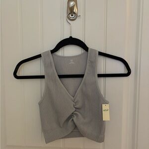 Aerie Ribbed Gray Sporty Top